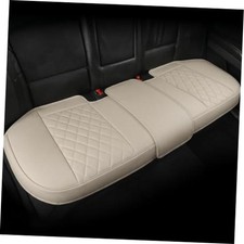 Beige Leather Car Seat Cover Rear Bench 1-Pack Luxury Faux Rear Seat - Beige