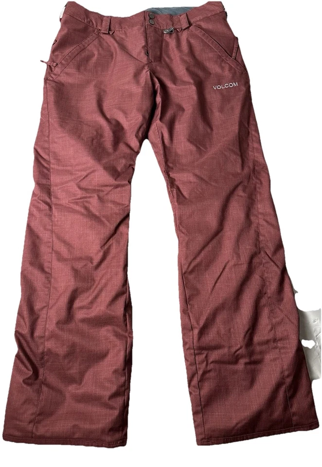 Pantalones de esquí y snowboard Volcom “Freakin Snow Chino” para mujer grandes rojos granate 36x32 Foto 2 de 4