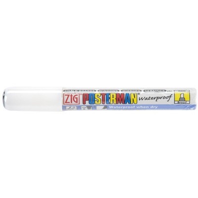 Zig 6mm Posterman Broad Chisel Tip Marker, White,Art Pens & Markers