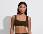 NEW! $110 LEFT ON FRIDAY STREAMLINE BIKINI TOP COLD BREW SZ M