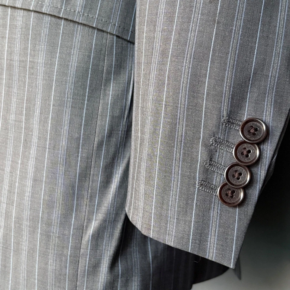 Blazer de lana a rayas gris 3 botones Etro Briseide para hombre | EU 56 US 46 | - Italia Foto 4 de 4