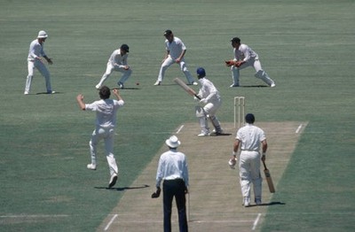 England captain Mike Brearley is dropped by Allan Border of Austra- Old Photo