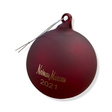 35 Neiman Marcus Burgundy Red Hand Blown Ltd. Year 2021 Holiday Ornament