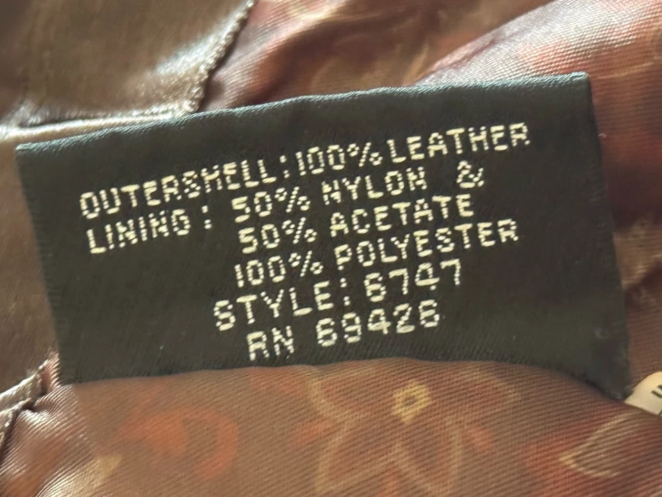 Pelle Studio винтажный кожаный бомбардировщик полный молнии коричневая куртка пальто мужчин XL - Изображение 4 из 4