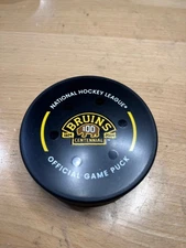 Boston Bruins 100th Anniversary NHL Official Game Puck Tracking Puck