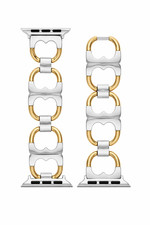 Tory Burch Chain Link Apple Watch Band Silver Gold Two-Tone 38-45mm New