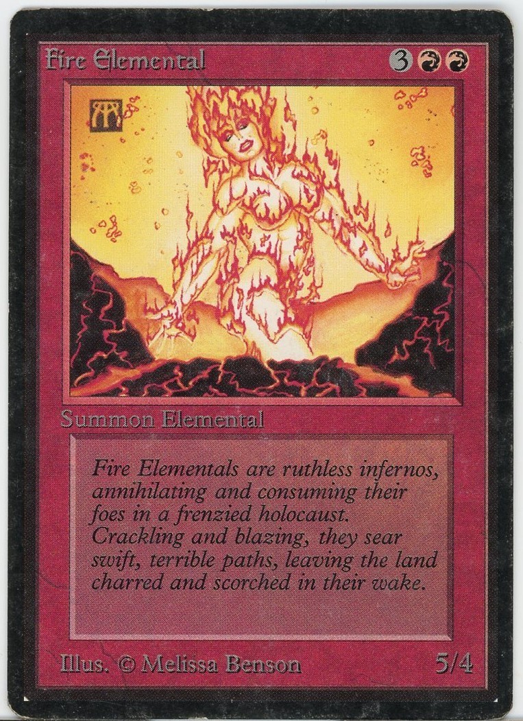 Fire Elemental - Beta Edition - Moderate Play Magic MTG English Edge Wear