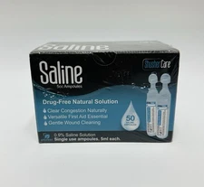 Shusher Care Saline Solution Sterile - 50 Ampoules Box 💦 EXP 03/2028 💦