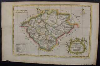 BOHEMIA CZECH REPUBLIC 1753 BOWEN & ROLLOS UNUSUAL ANTIQUE COPPER ENGRAVED MAP
