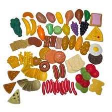 Vintage Lot of Kids Pretend Play Toy Food For Kitchen Fruit Vegetables Junk Food