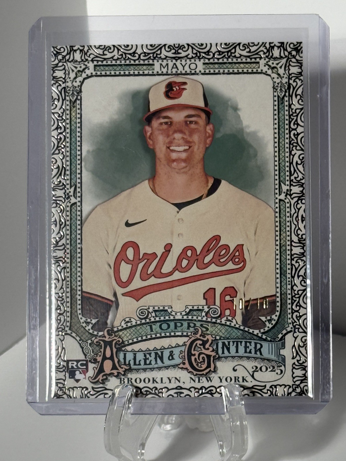 2025 Topps Allen & Ginter Coby Mayo RC Black Foil Filagree Bookend #d 10/10