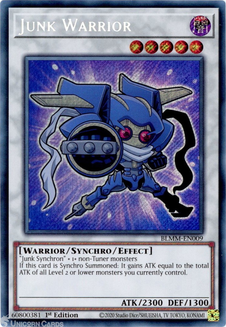 BLMM-EN009 Junk Warrior : Secret Rare 1st Edition Mint YuGiOh Card