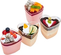 Dessertbecher 150Ml Herzform Klar Wiederverwendbar 50 StüCk FüR Pudding Mousse
