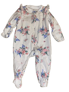 JC !WOW! BABY GAP 0-3M Floral Cotton Footed Sleeper Outfit