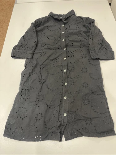VALENTINO Abito Camicia Valentina Naldi Bottoni Frontali Occhielli Manica Gomito Nero XL