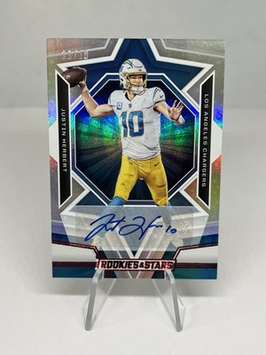 Justin Herbert 2023 Rookies and Stars Signatures #58 AUTO 10/10 JERSEY NUMBER