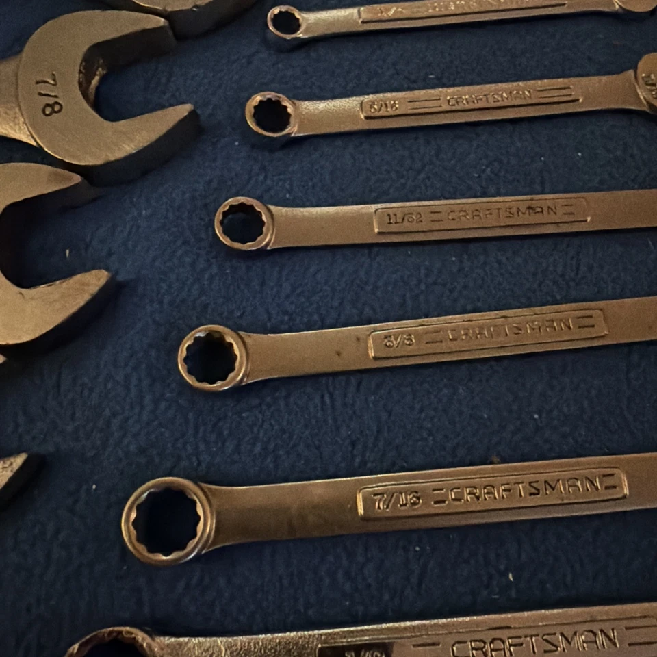 CRAFTSMAN 14 PIECE SAE 12 POINT COMBINATION WRENCH SET 1/4" - 1" USA - Image 4 of 4