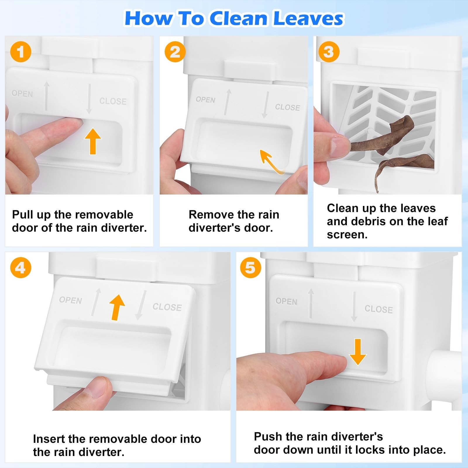 Downspout Diverter Fit for 2"x 3" or 3"x 4" Residential Downspouts with 5FT Hose