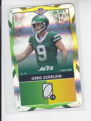 2025 NFL UNO Elite Football Foil SP GREG ZUERLEIN YELLOW GREEN Jets #192