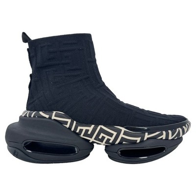 Balmain B-Bold hohe Turnschuhe aus Polyester Herren schwarz UK Größe 5