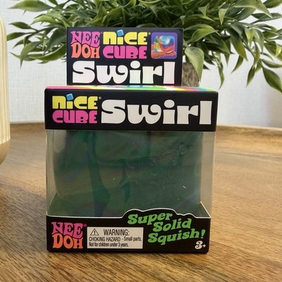 Schylling NeeDoh Nice Cube Swirl Sensory Toy Super Solid Squish Blue 2.25  NEW!