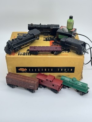 Vintage Sears Allstate Marx O Gauge Electric Train Set Box Track Accessories