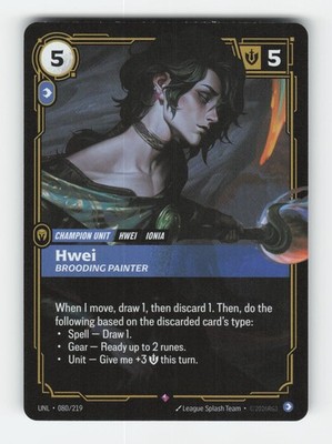Hwei - Brooding Painter 080/219 Rare Unleashed Riftbound Foil Near Mint