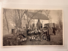 RPPC Postcard Photo Duck Hunting Hunters Ducks Geese Shotguns Vintage Automobile