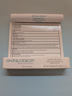 BeautiControl SkinLogics Lip Balm SPF 20 New in Box