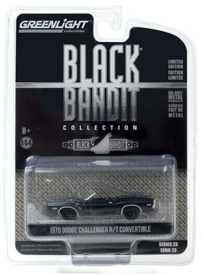 1970 Dodge Challenger R/T Convertible *** Greenlight Black Bandit 1:64