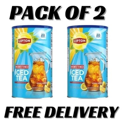 Lipton Unsweetened Black Tea Iced Tea Mix, 28 Quarts (Pack of 2) FREE FAST SHIP.