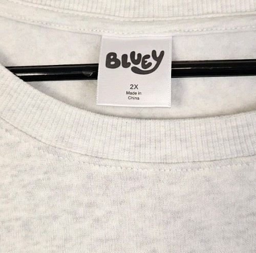 Felpa Adulto Bluey Uomo Donna Unisex 2X Famiglia Grafica Grigio Erica Carina - Foto 4 di 10