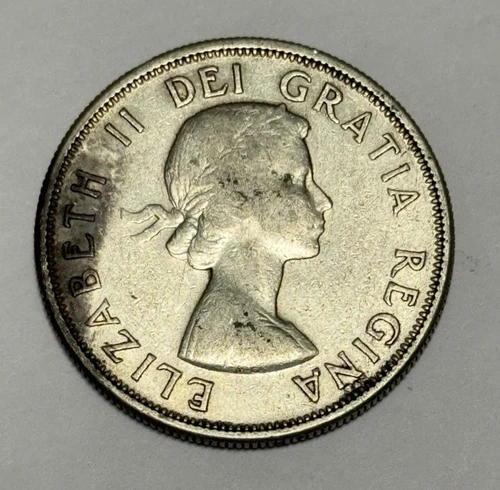 1957 CANADA Half Dollar 50¢ Silver Coin ~ AU