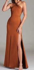 Women's AZAZIE Rust Maxi Dress with Slit, Size 4