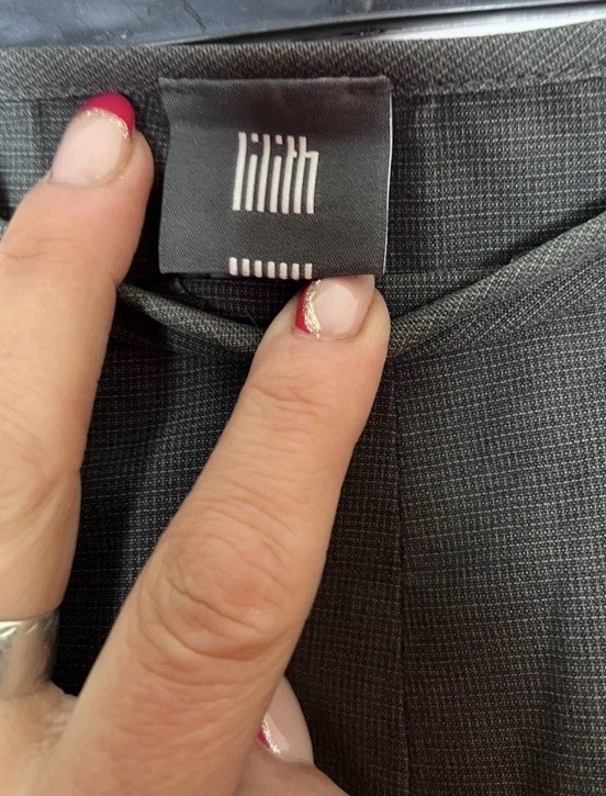 LILITH Grey Tiny Subtle Checked Flared Midi Skirt… - image 3