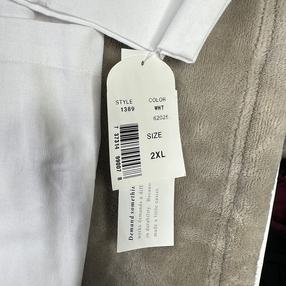 Med-Man Short Sleeve Pharmacist Lab Coat Jacket Adult 2XL White Buttons Pockets - Image 4 of 4