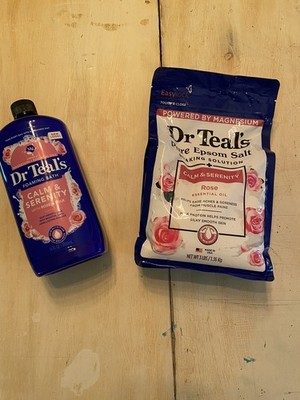 Dr Teal s Body Wash Pure Epson Salt Rose Calm Serenity 24 Oz Bath Salt 3lb
