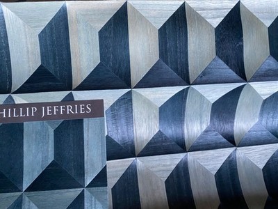12YD PHILLIP JEFFRIES Coffered Wood 4259 Artisan Veneer Wallpaper $2300 Retail