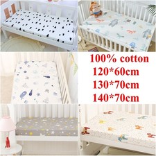 100% Cotton Crib Fitted Sheets Newborn Infant Baby Cot Bed Sheet Mattress Cover