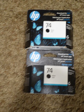 TWO HP 74 CB335WN Genuine Black Ink Cartridge New Box
