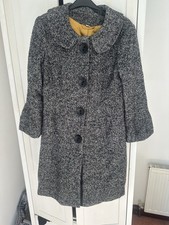 Boden Women's Size 12R Wool Coat Fully Lined Button Up Black Excellent Condition