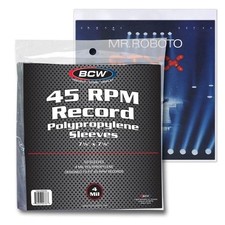 Pack of 50 BCW 45RPM 4-Mil Record Soft Poly Sleeves - 7 3/8 x 7 5/8