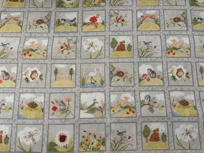 D is for Dear Patch Digital Susan Winget Woodland Animals Nursery Fabric BTY