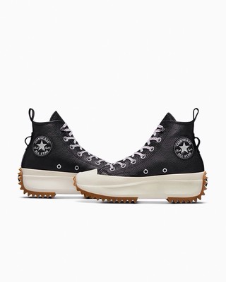 Converse Black Run Star Hike Platform Leather High Top Sneaker 6.5