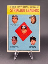 1963 Topps Strikeout Leaders #9 Sandy Koufax Don Drysdale Bob Gibson Vintage HOF