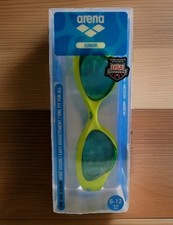 Arena Junior Swimming Goggles Blue Tinted Lens Lime/Blue, New