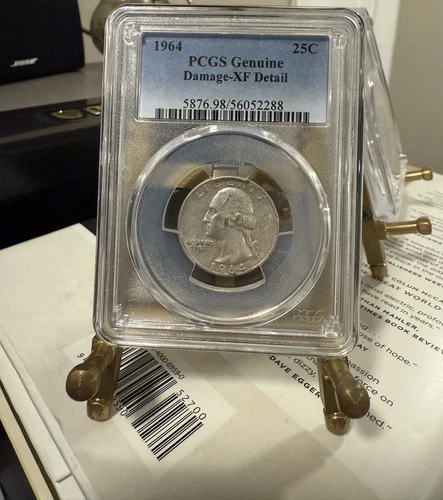1964 Washington Quarter-PCGS Genuine Damage -XF Detail