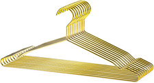 17 Inches Shiny Gold Metal Clothes Hanger with Big Notches - Coat, Suit, and Dre