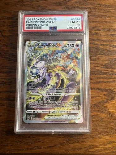 PSA 10 GEM MINT Mewtwo VSTAR Crown Zenith Full Art Pokemon Card GG44