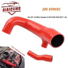 Red Silicone Air Intake Inlet Hose For Mini Cooper S N14 R55 R56 R57 2007-2014